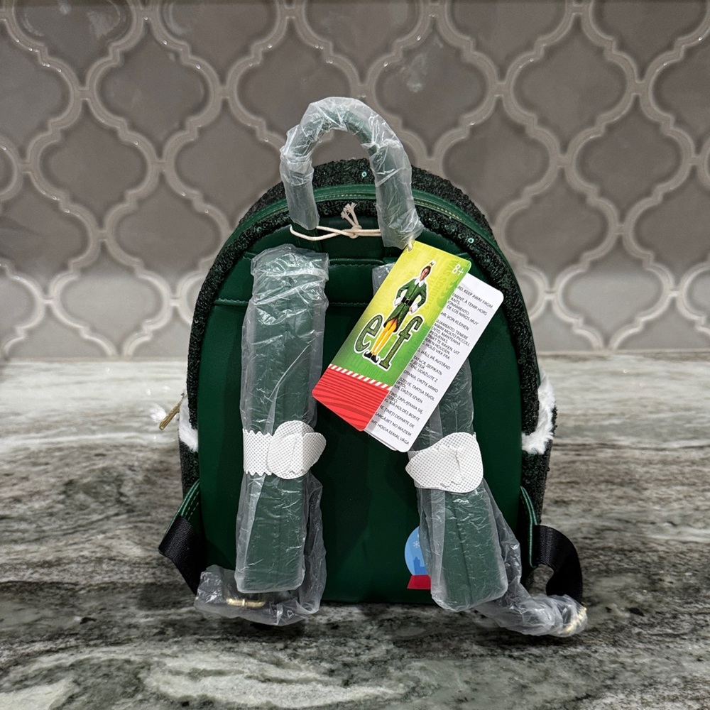 Loungefly Elf Sequin Mini Backpack NWT - image 2